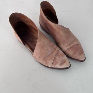 Free People Brown Leather Royale Flats
